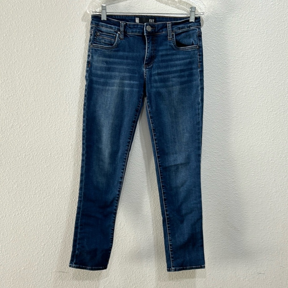KUT From The KLOTH CATHERINE BOYFRIEND Straight BLUE DENIM JEANS Womens 4L
